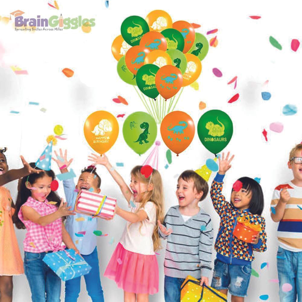 Brain Giggles - Dinosaur Balloons Set - 12Pcs