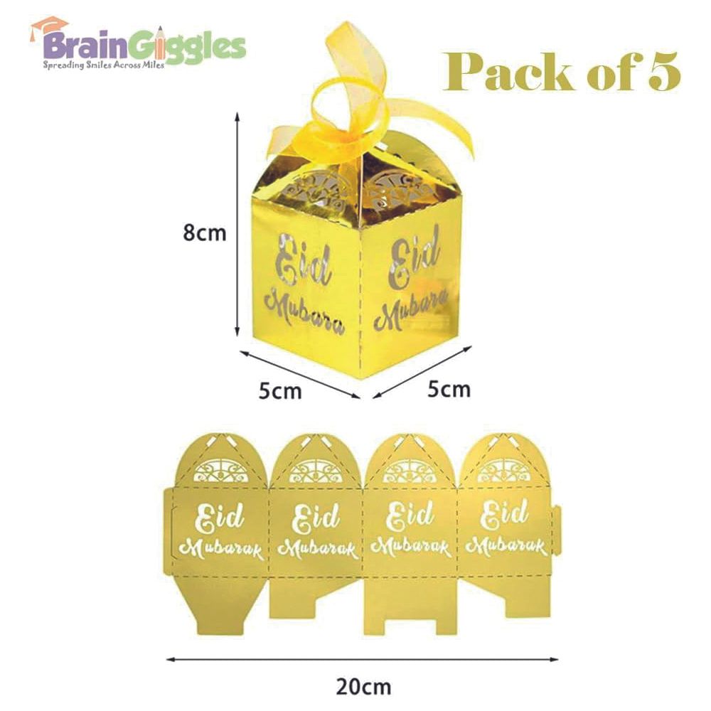 BrainGiggles - Eid Mubarak Gift Boxes - 5 Pcs - Gold