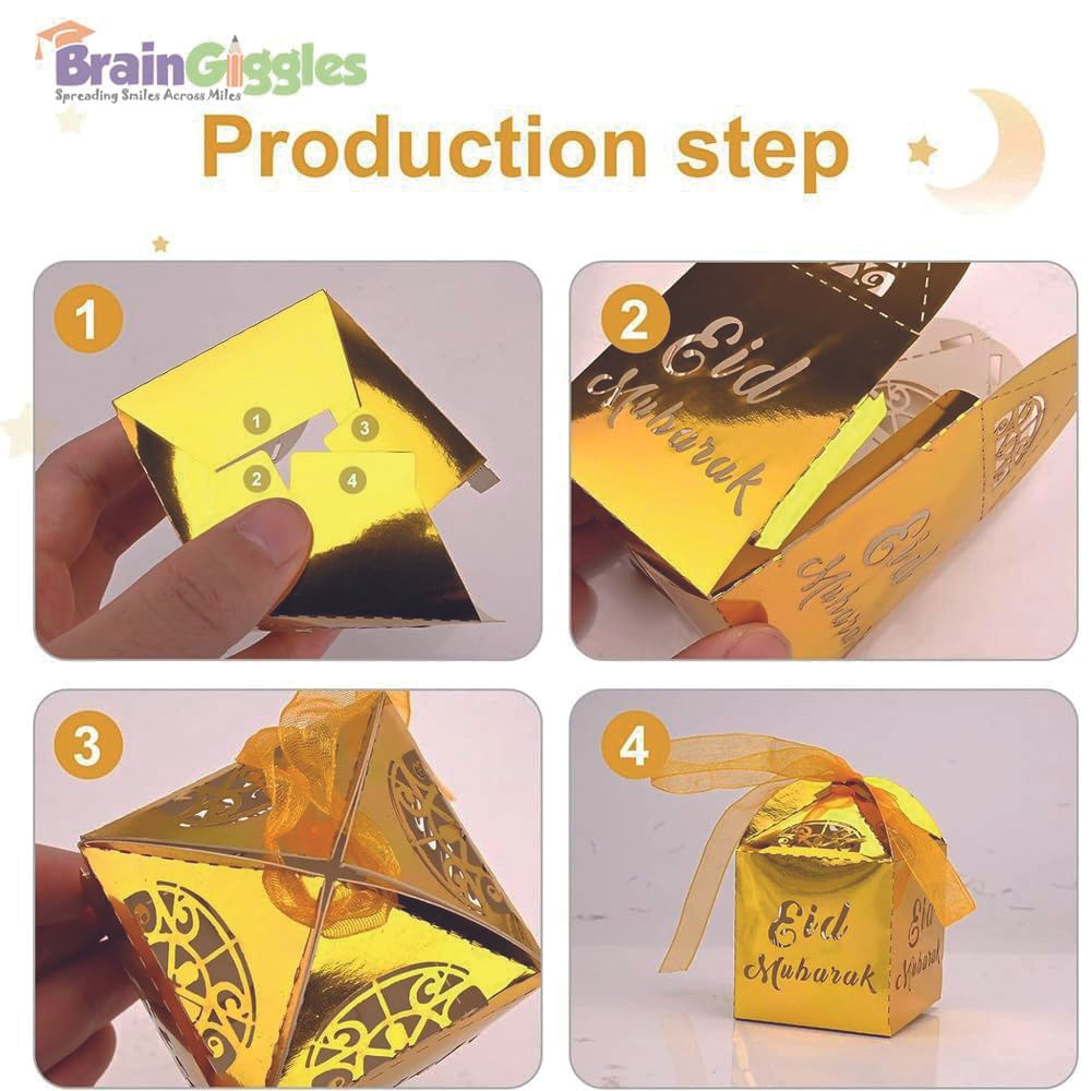 BrainGiggles - Eid Mubarak Gift Boxes - 5 Pcs - Gold