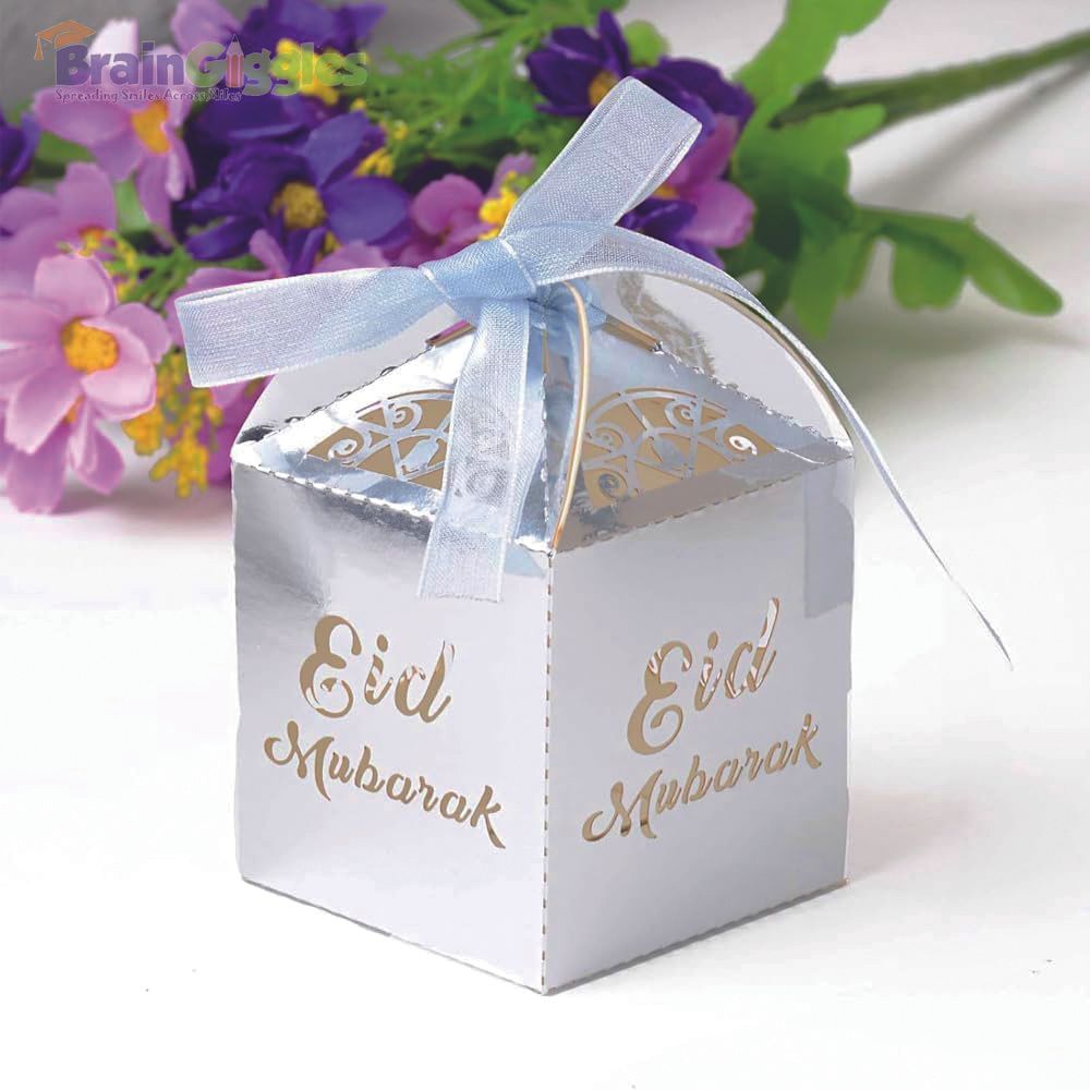 BrainGiggles - Eid Mubarak Treat Gift Boxes - 5 Pcs - Silver