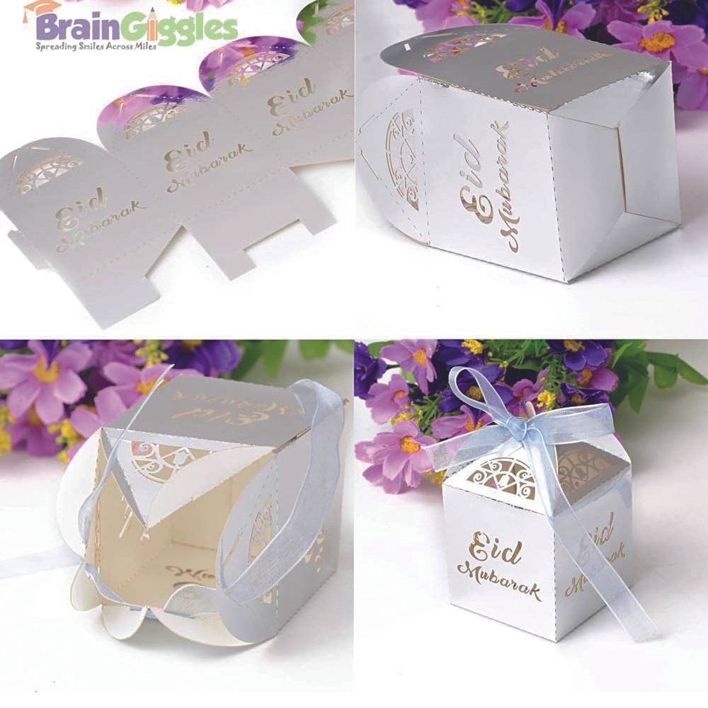 BrainGiggles - Eid Mubarak Treat Gift Boxes - 5 Pcs - Silver