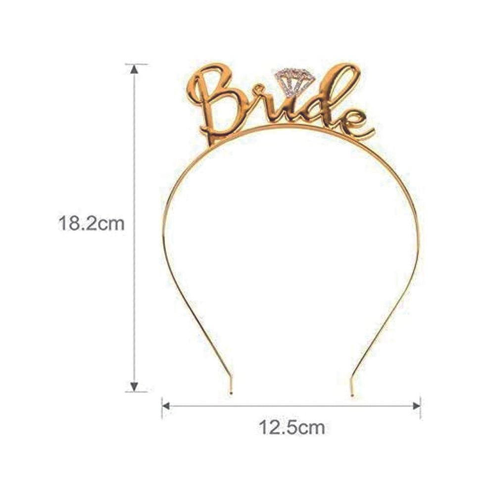 BrainGiggles - Bride Letter Design Elegant Bridal Tiara Headband - Gold