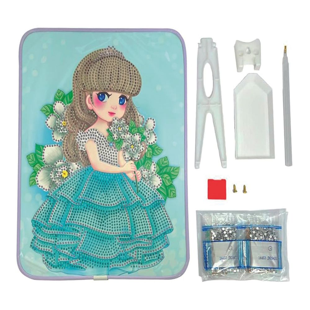 Brain Giggles - DIY 5D Diamond Embroidery Rhinestone Art And Craft Kit - Princess - Green