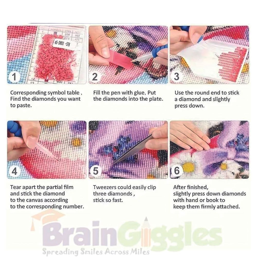 Brain Giggles - DIY 5D Diamond Embroidery Rhinestone Art And Craft Kit - Princess - Green