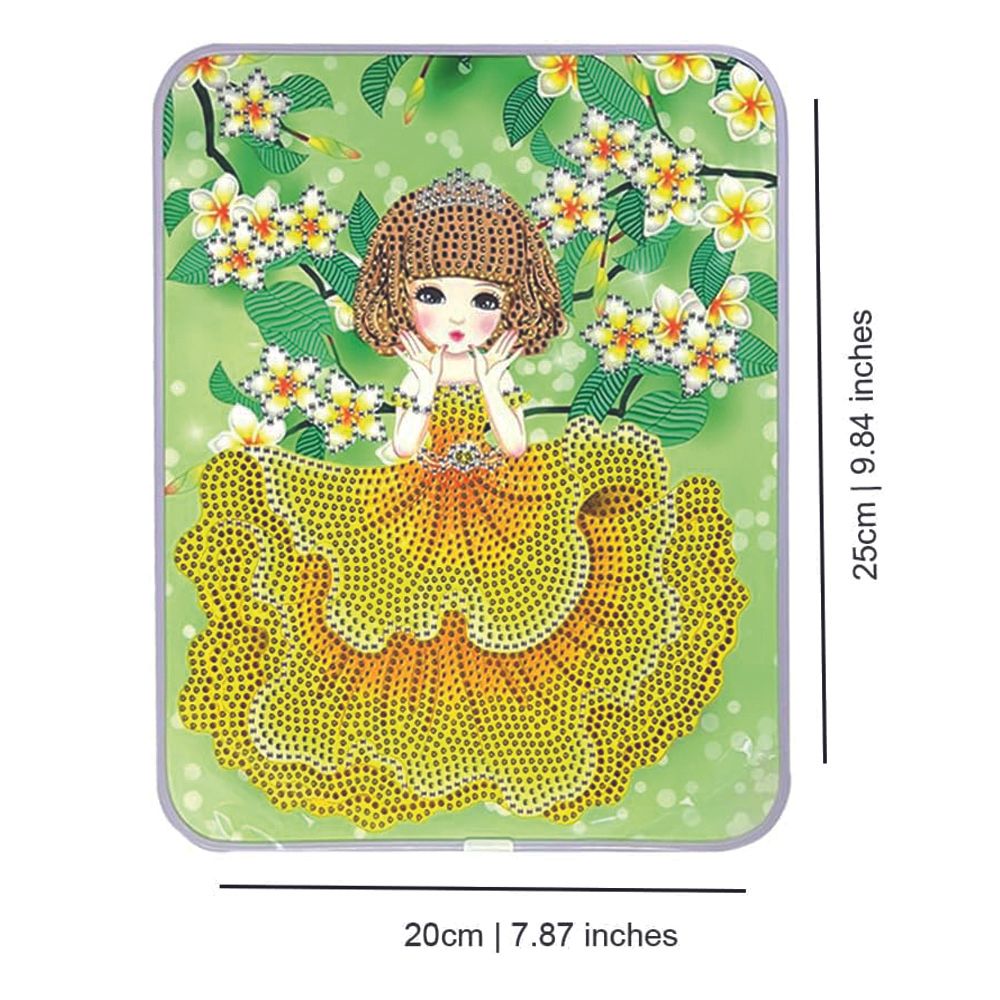 Brain Giggles - DIY 5D Diamond Embroidery Rhinestone Art And Craft Kit - Princess - Yellow