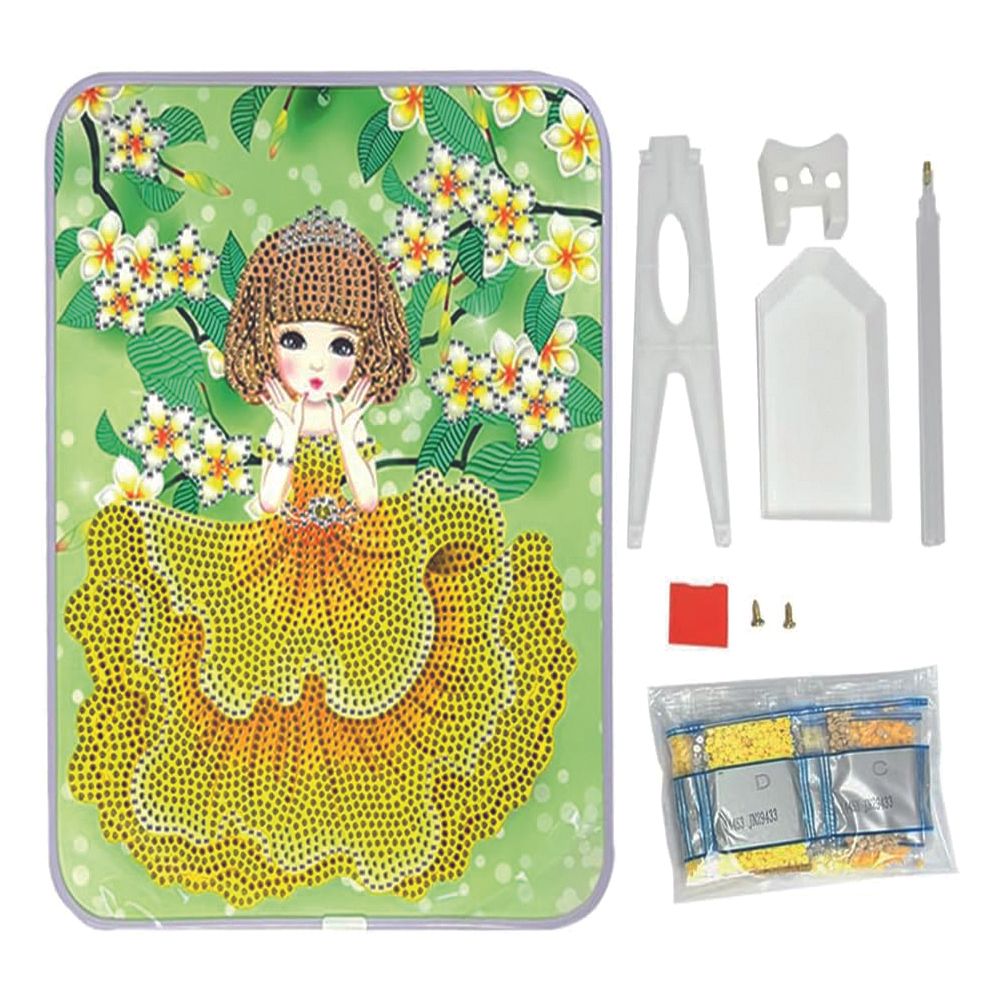 Brain Giggles - DIY 5D Diamond Embroidery Rhinestone Art And Craft Kit - Princess - Yellow