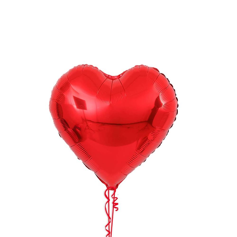 Braingiggles - Valentines Day Red Heart Shape Foil Balloon - 18 Inch