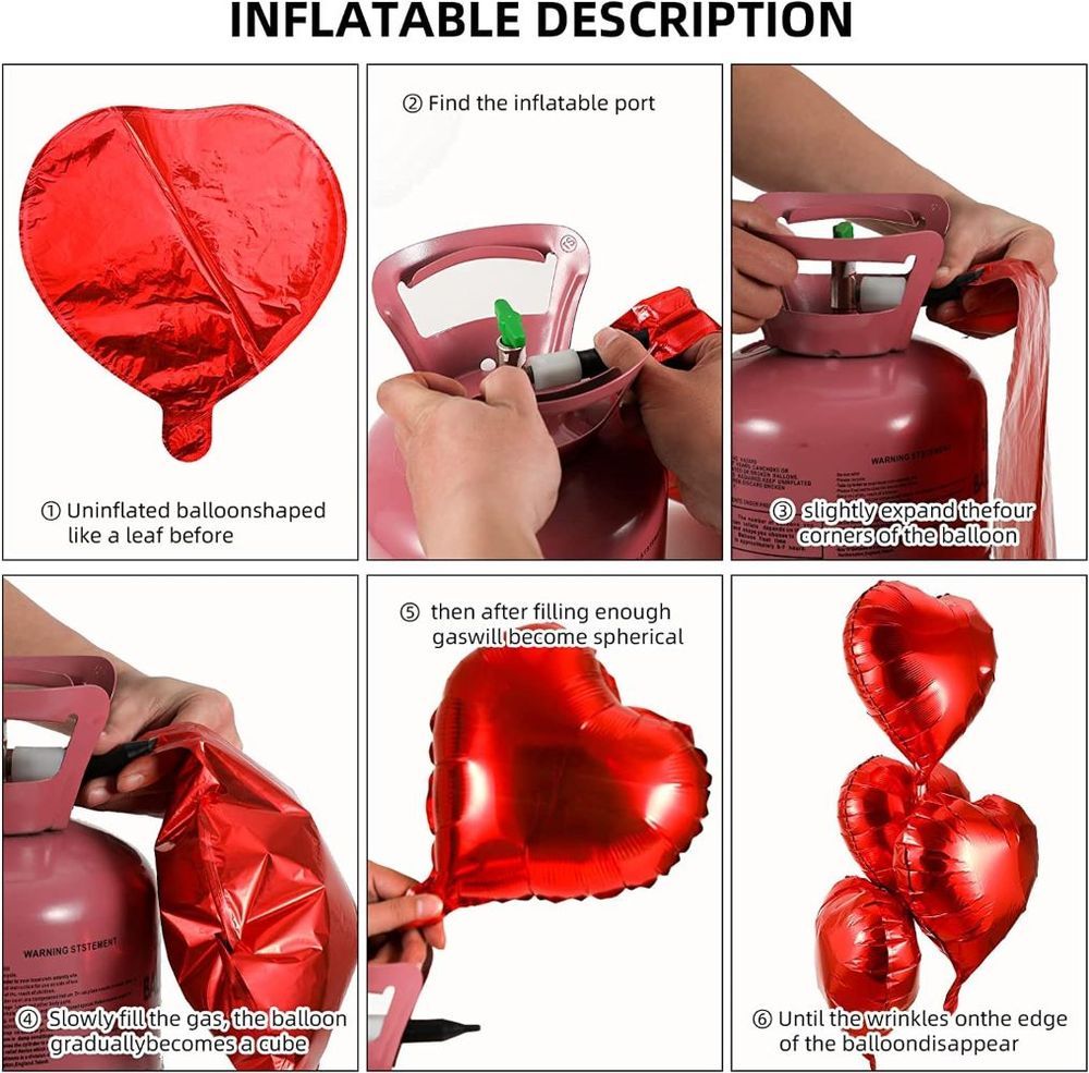 Braingiggles - Valentines Day Red Heart Shape Foil Balloon - 18 Inch