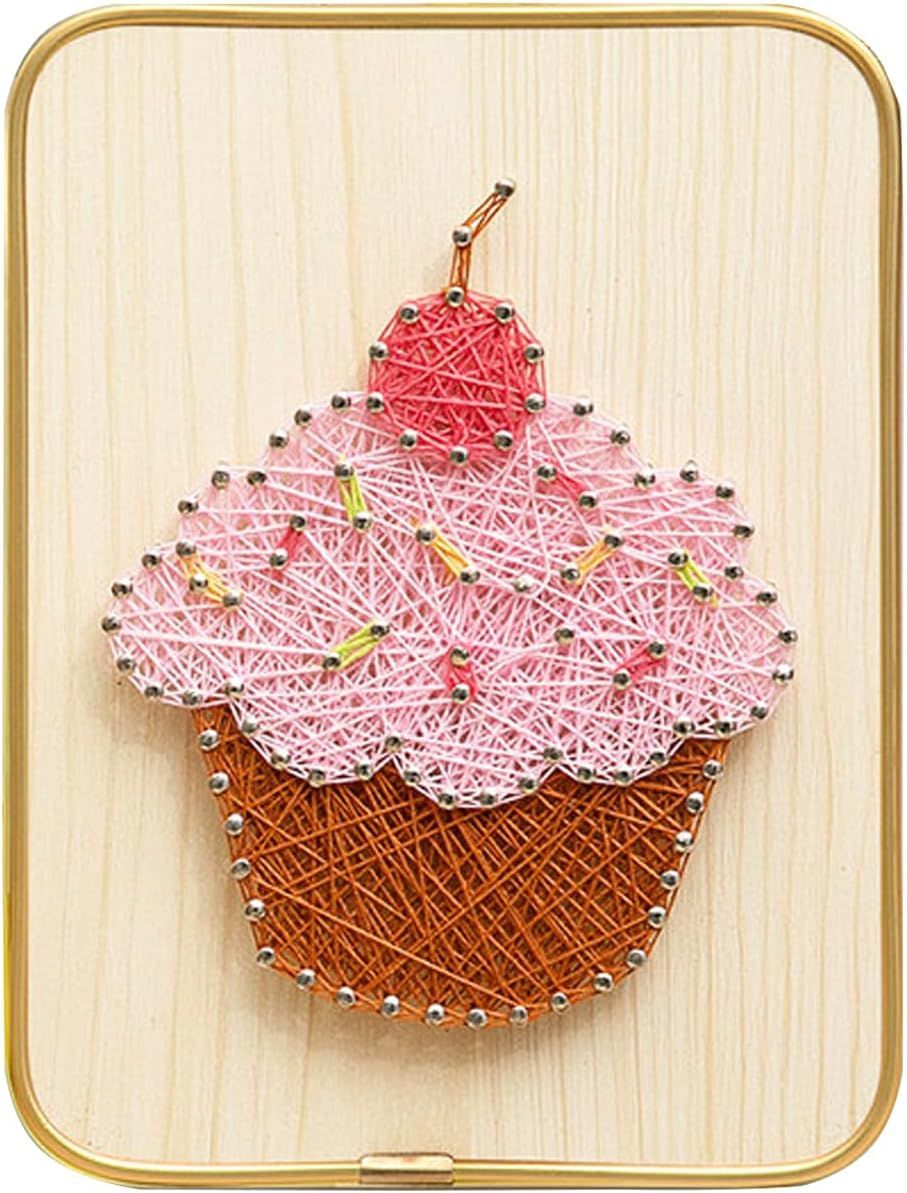 Brain Giggles - DIY Craft Kit With String Art Pattern - Cupcake