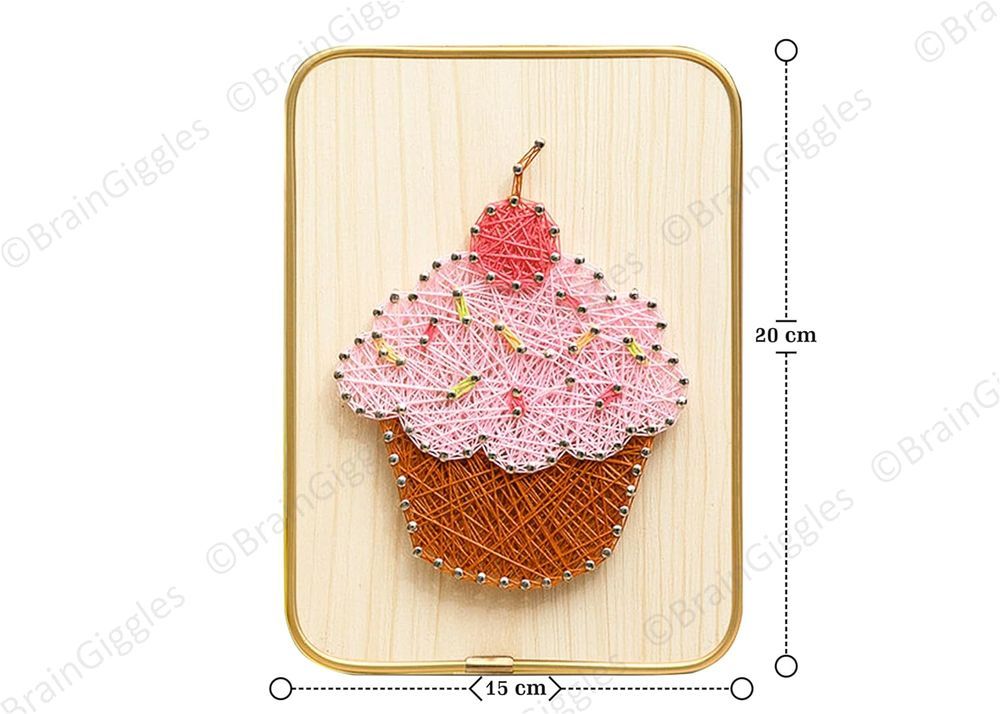 Brain Giggles - DIY Craft Kit With String Art Pattern - Cupcake