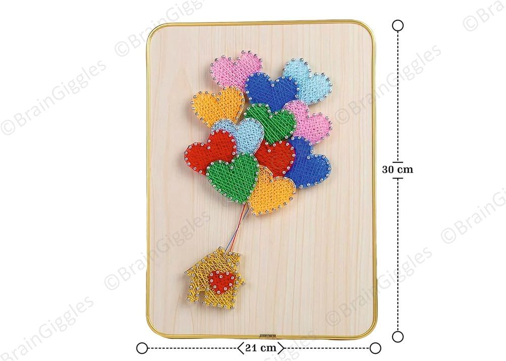 Brain Giggles - DIY Craft Kit With String Art Pattern - Heart