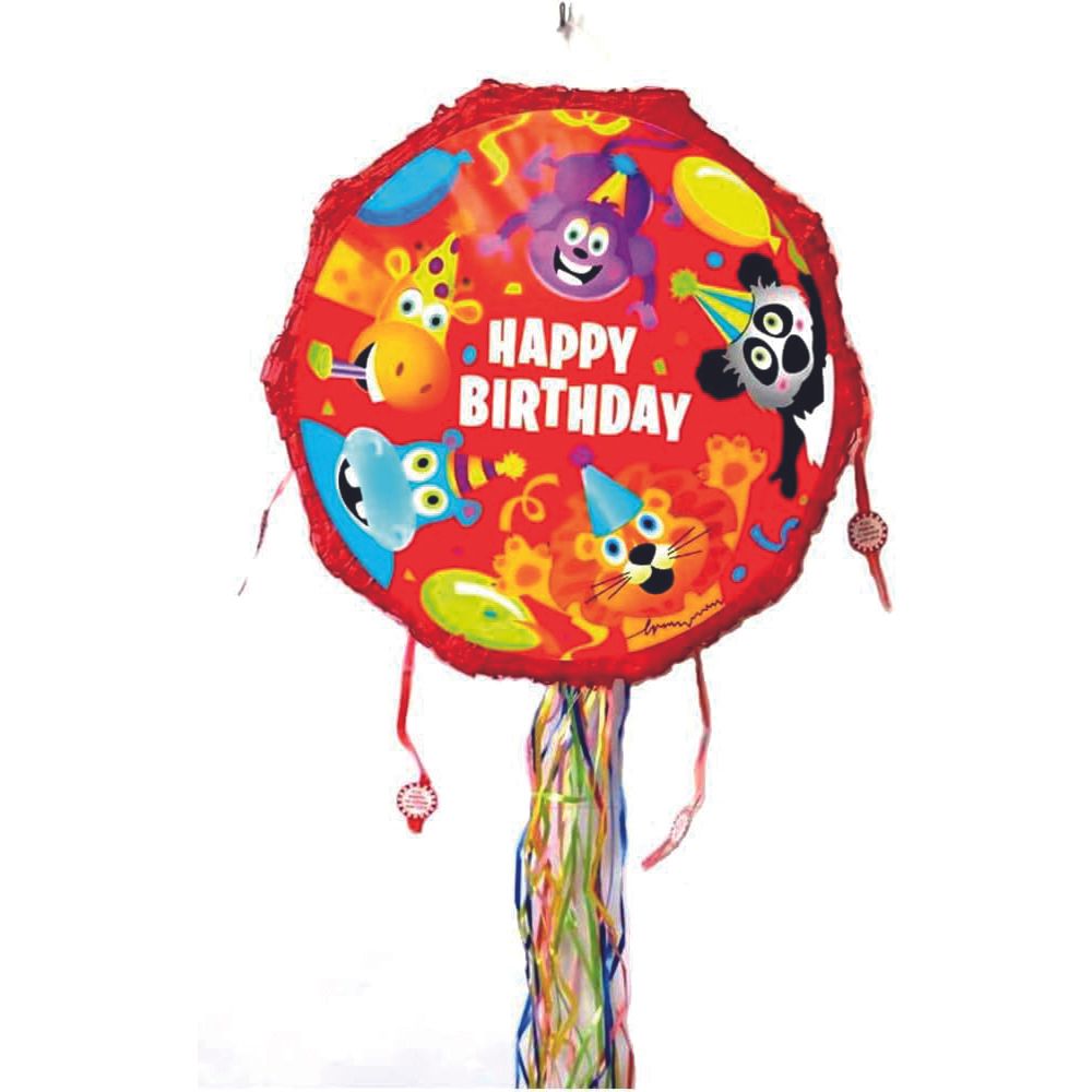 BrainGiggles - Happy Birthday Animals Pinata - Multicolor