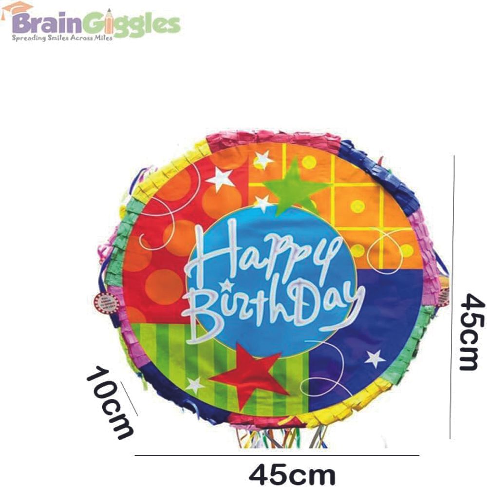 BrainGiggles - Colorful Happy Birthday Pinata