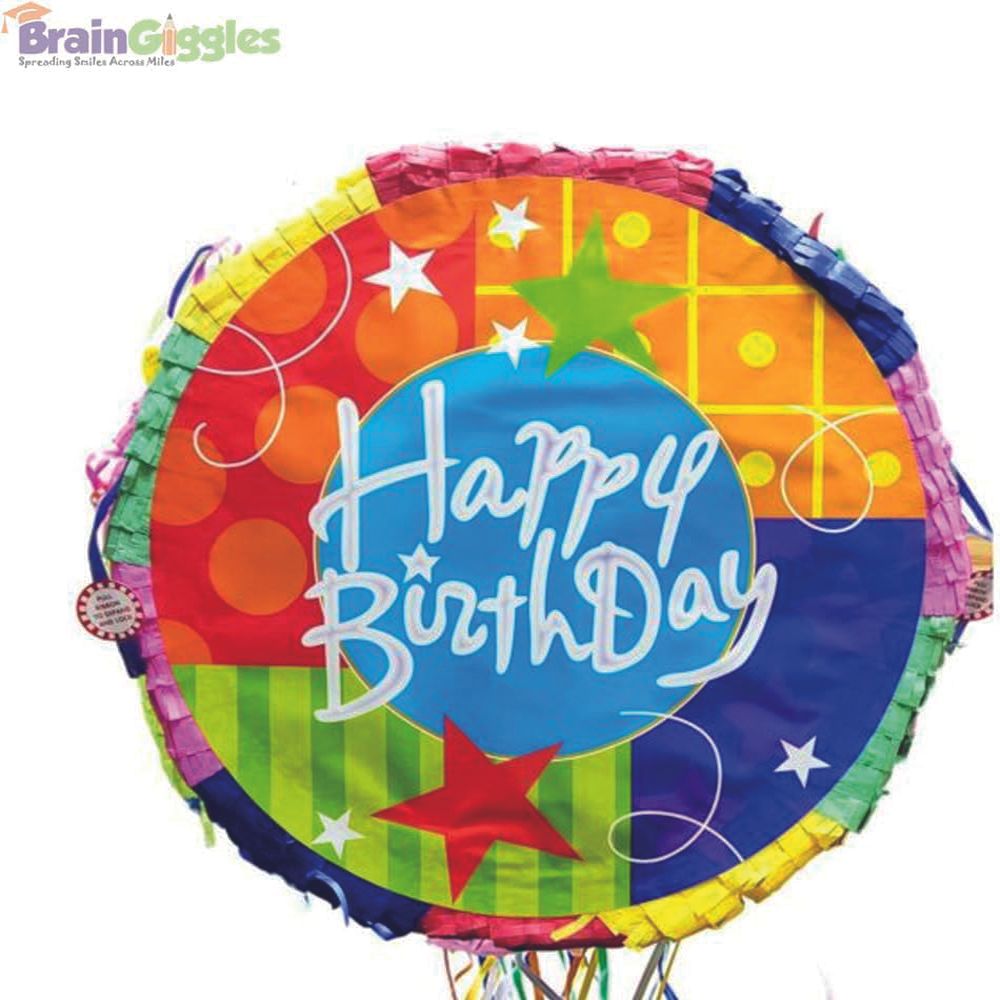 BrainGiggles - Colorful Happy Birthday Pinata