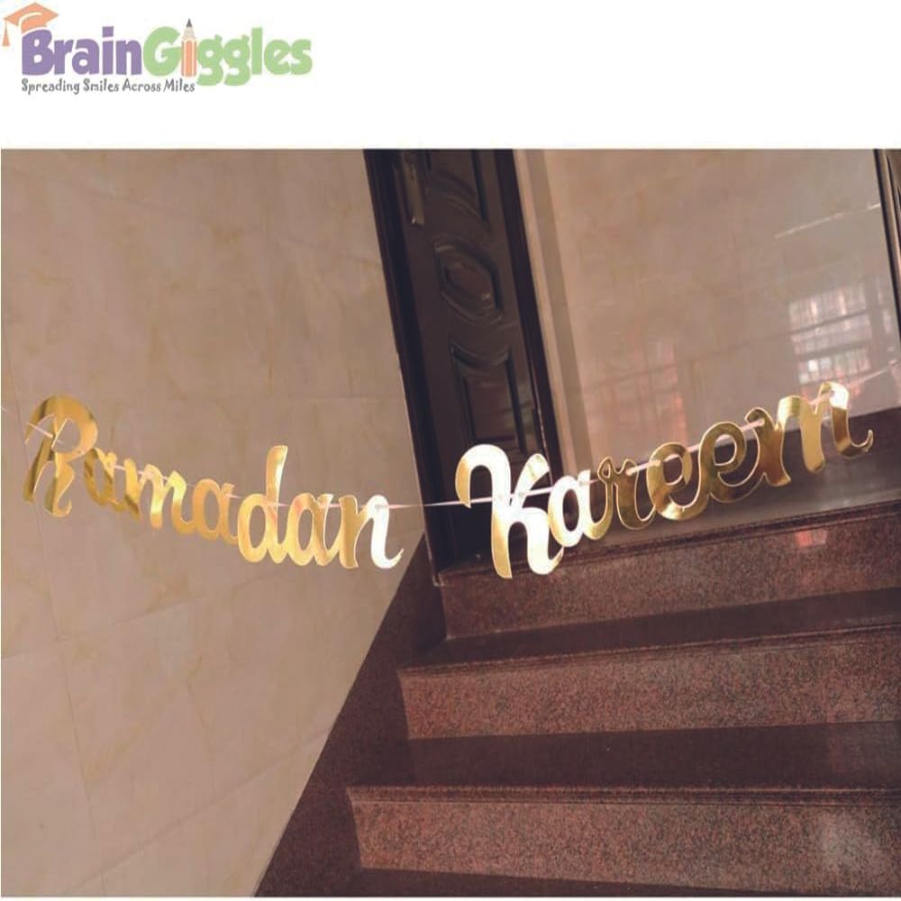 BrainGiggles - Ramadan Kareem Mubarak Decoration Garland - Gold