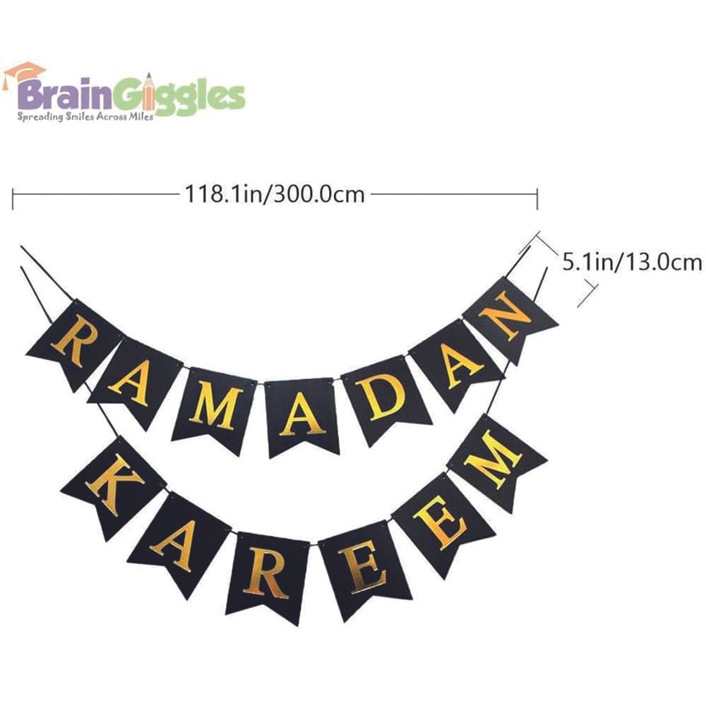 برين جيغلز - زينة رمضان كريم للتعليق - ذهبي