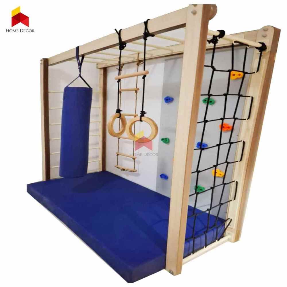 Home Decor - Monkey Bar With Climbing Wall And Net Panel