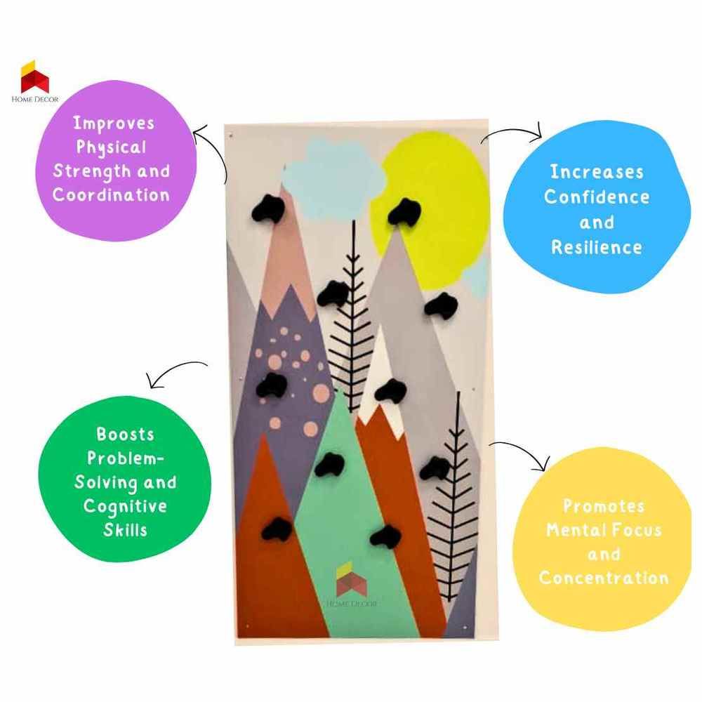 Home Decor - Mountain Themed Colorful Background Climbing Wall