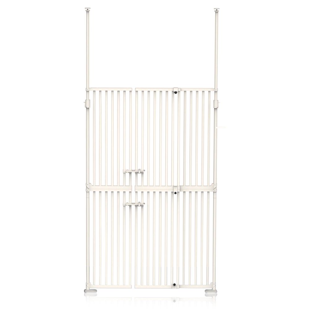 Baby Safe - Dual Door Metal Safety Gate With Extension - White - 40 cm