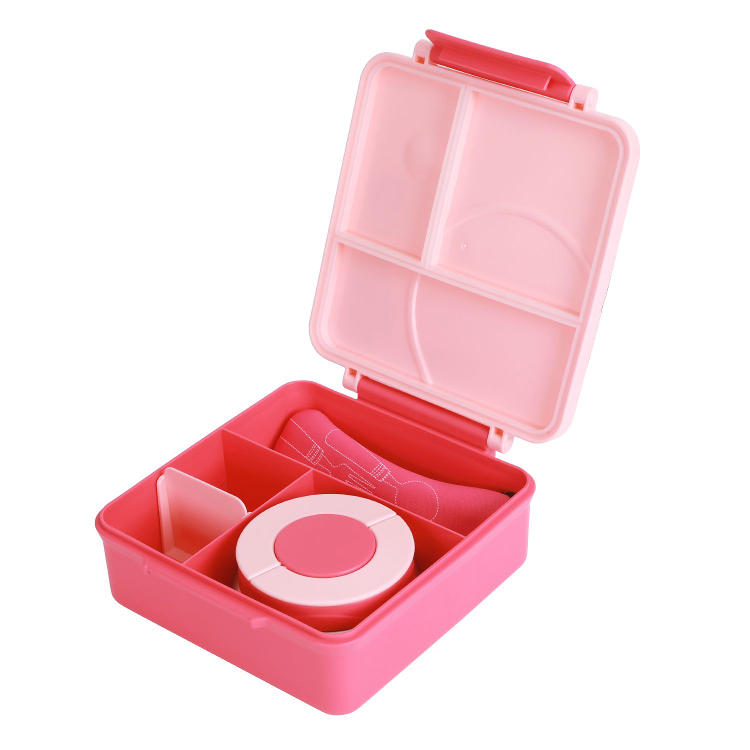 Eazy Kids - Jumbo Lunch Box With Cutlery Set And Lunch Bag - Pink