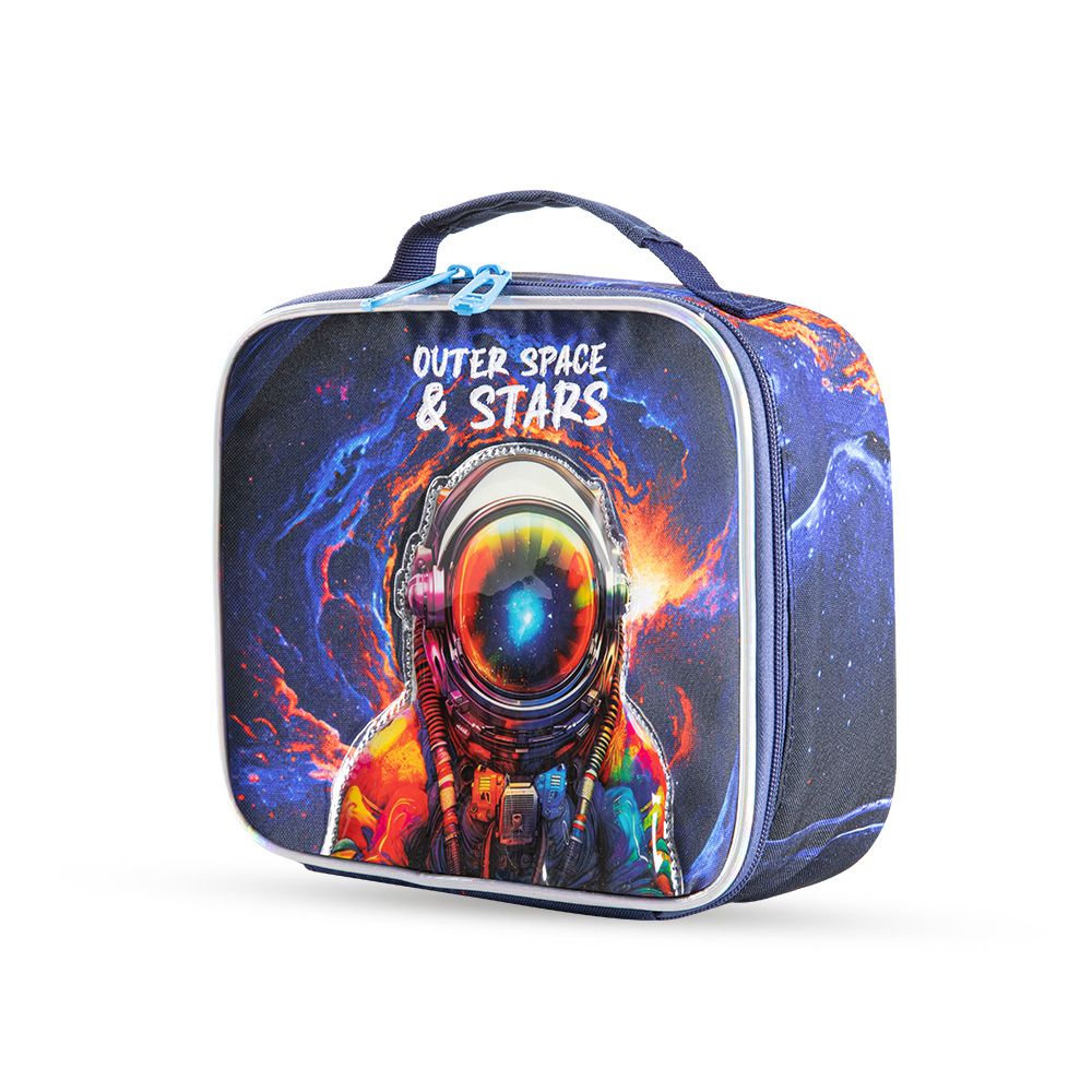 Eazy Kids - School Trolley Bag With Lunch Kit And Accessory Set - Outer Space