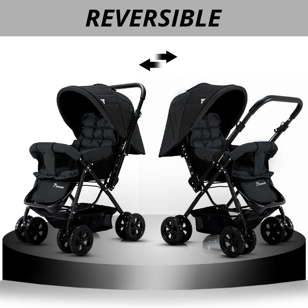 Teknum - Reversible Look At Me Stroller With Diaper Bags - Black