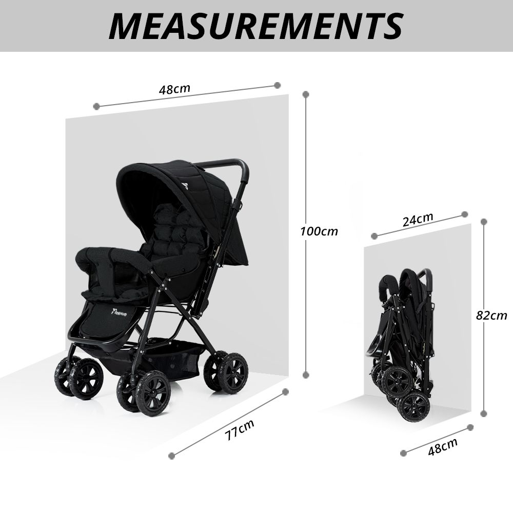 Teknum - Reversible Look At Me Stroller With Diaper Bags - Black