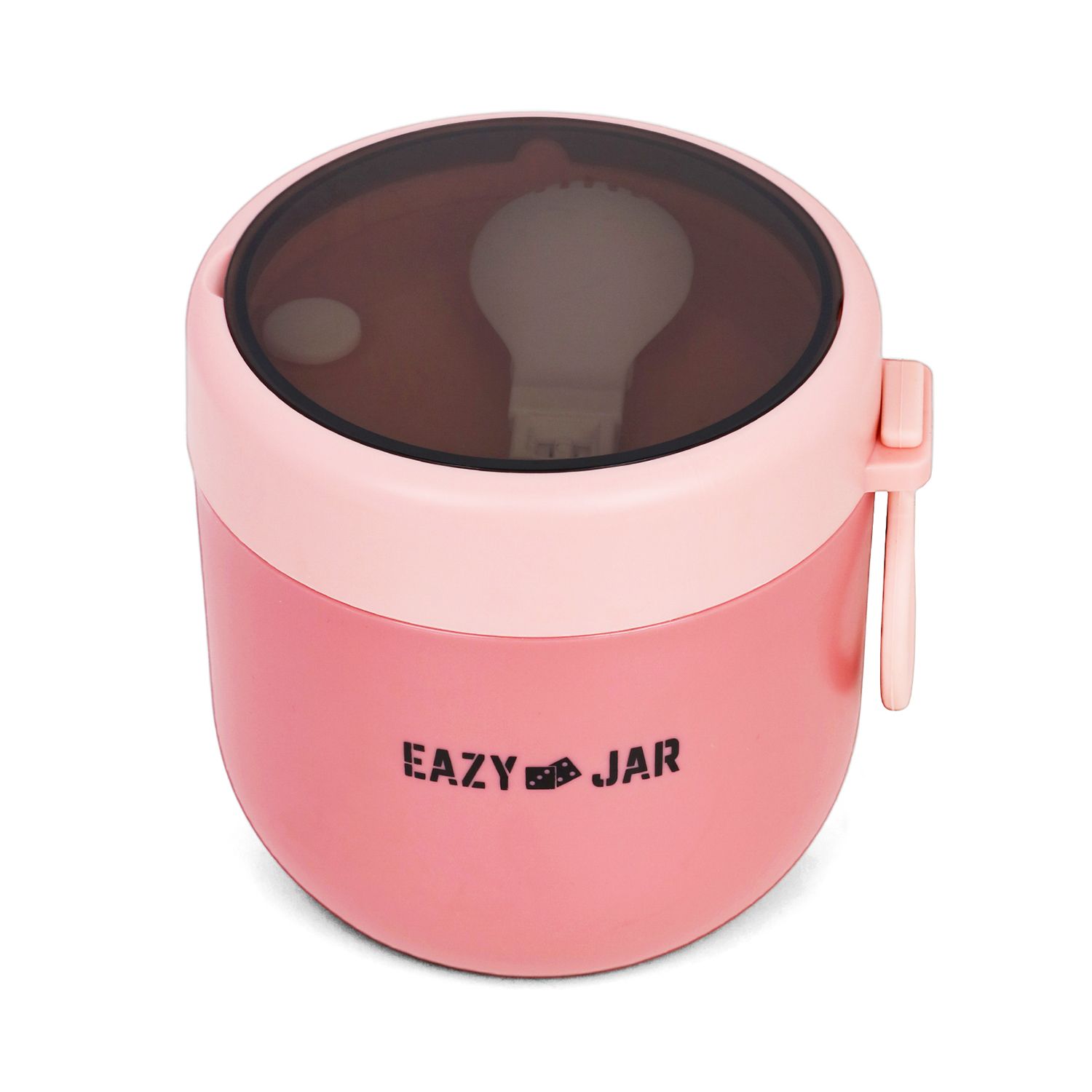 Eazy Kids - Steel Lunch Box With Folding Spoon - Pink