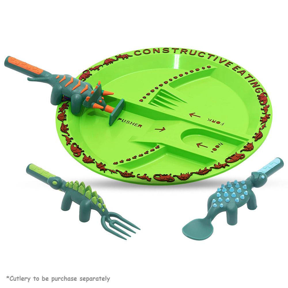 Eazy Kids - Eating Plate - Dinosaur - Green