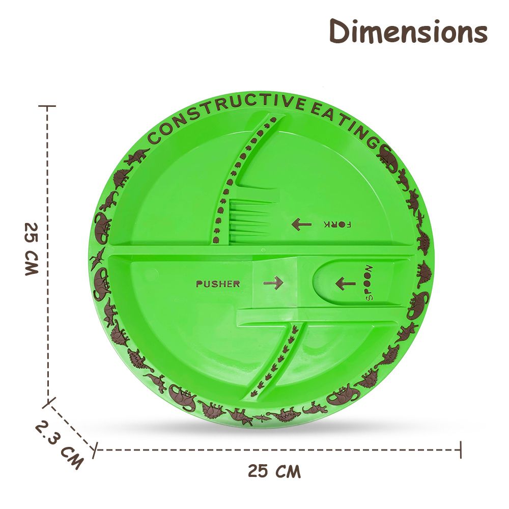 Eazy Kids - Eating Plate - Dinosaur - Green