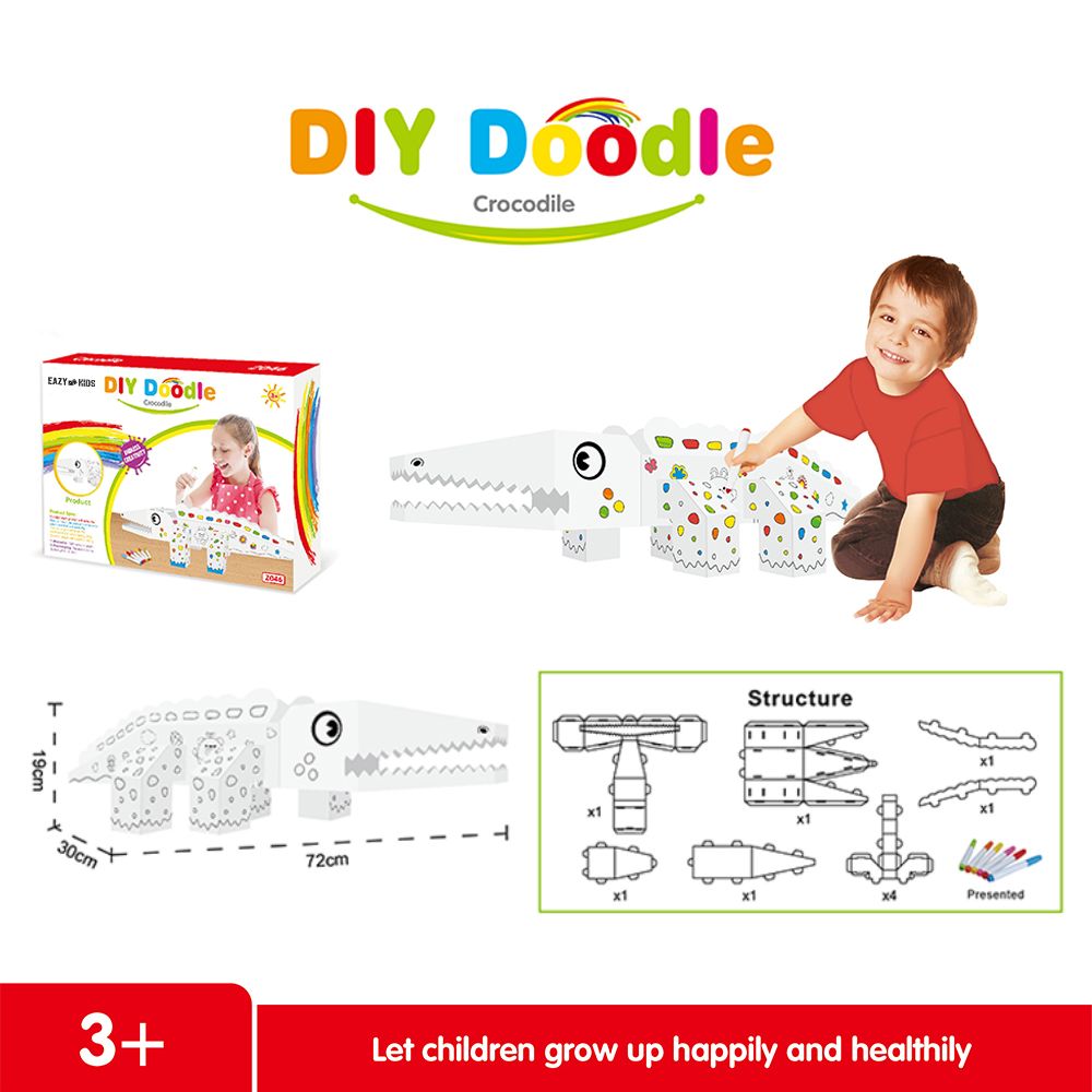 Eazy Kids - DIY Doodle Colouring Kit - Crocodile