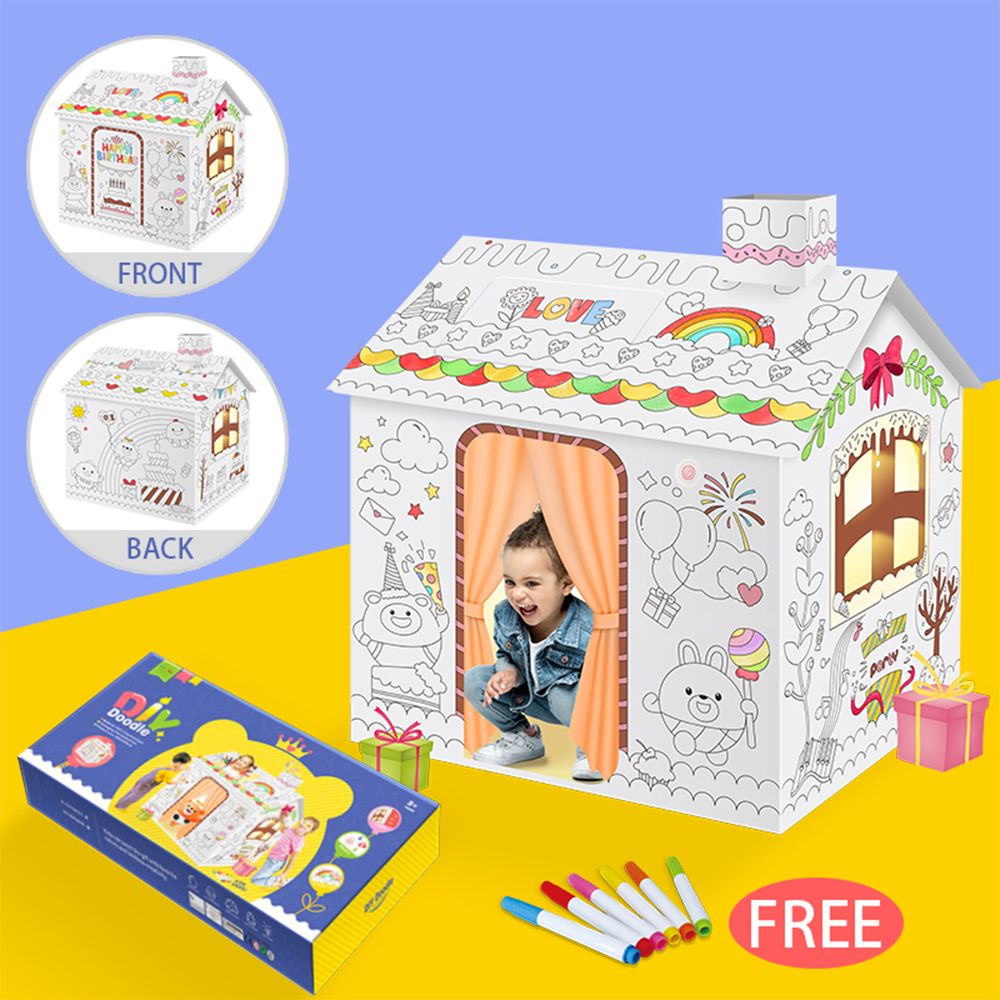 Eazy Kids - DIY Doodle Colouring Kit - Happy Birthday House