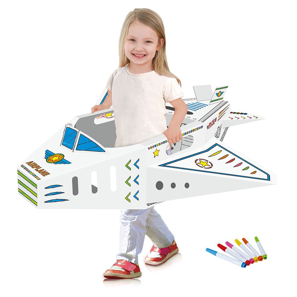 Eazy Kids - DIY Doodle Colouring Kit - Wearable Airplane