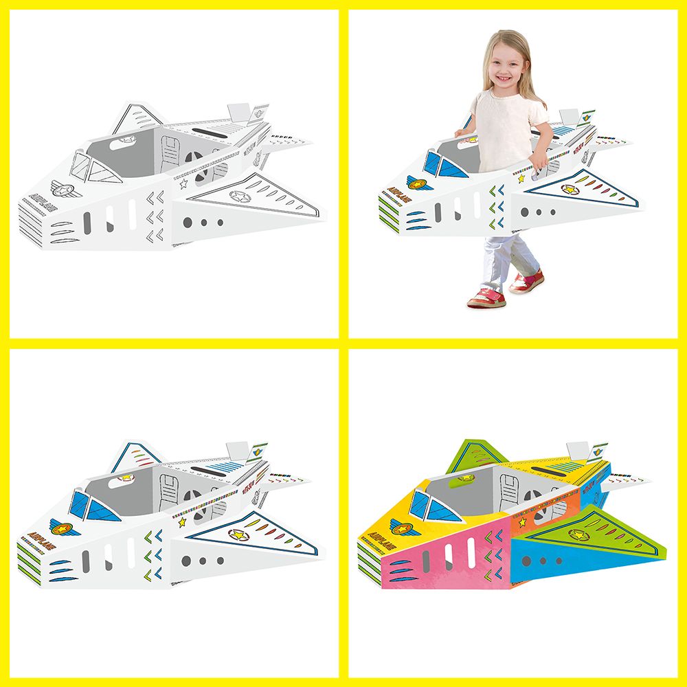 Eazy Kids - DIY Doodle Colouring Kit - Wearable Airplane