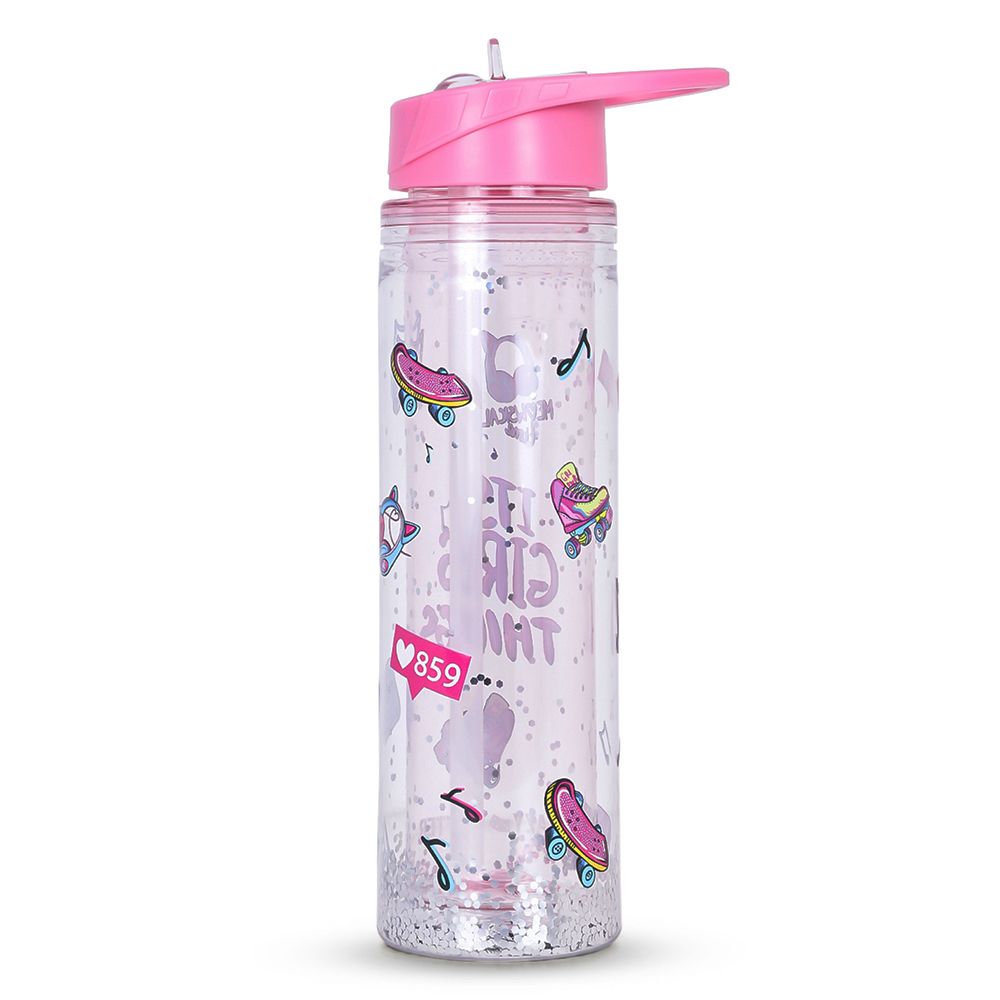 Eazy kids - Tritan Double Wall Glitter Water Bottle - Its Girls Things - 550ml