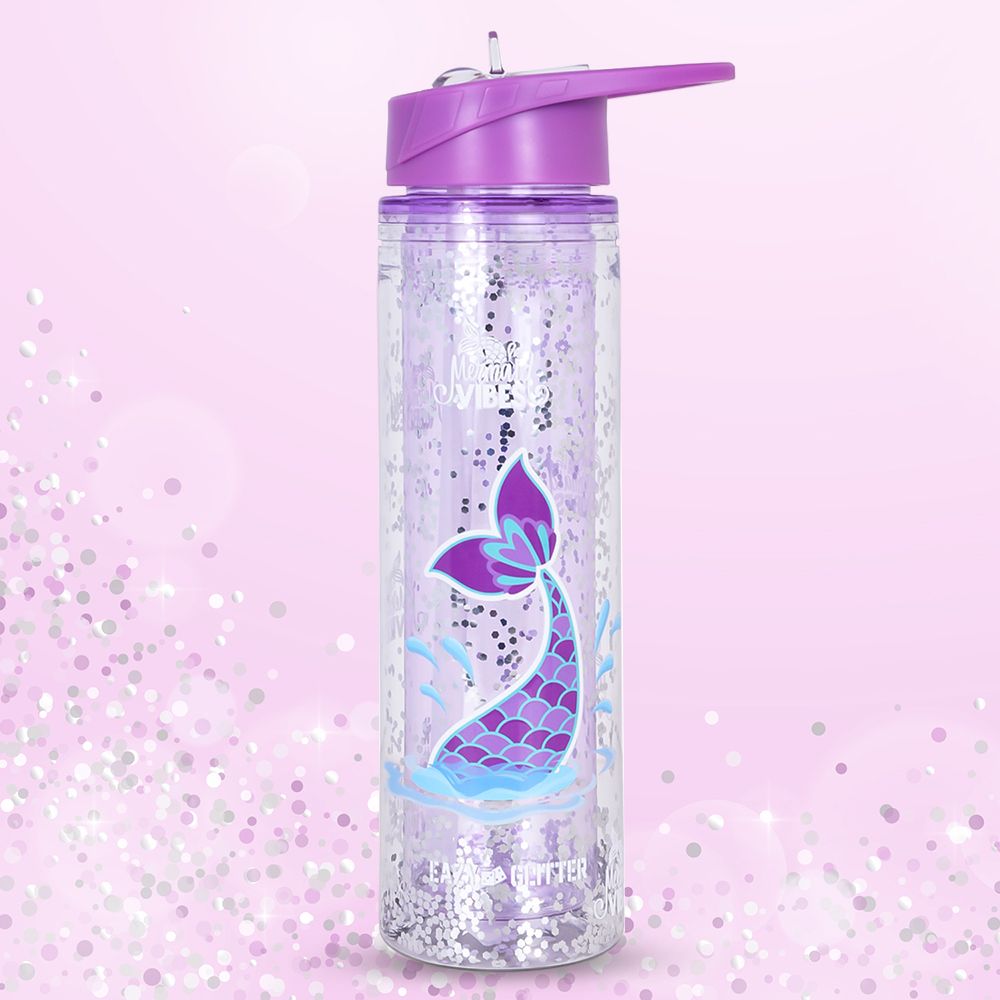 Eazy kids - Tritan Double Wall Glitter Water Bottle - Mermaid - 550ml