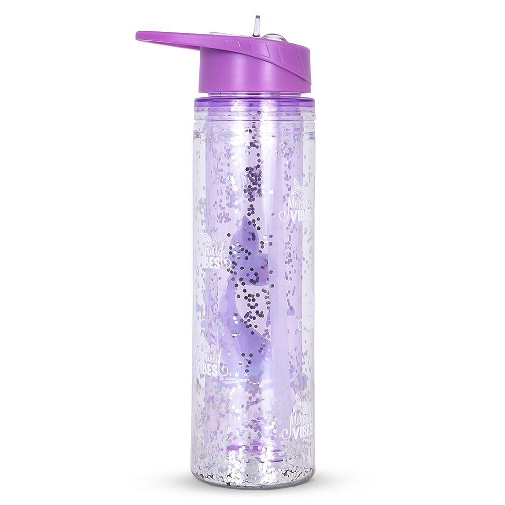 Eazy kids - Tritan Double Wall Glitter Water Bottle - Mermaid - 550ml