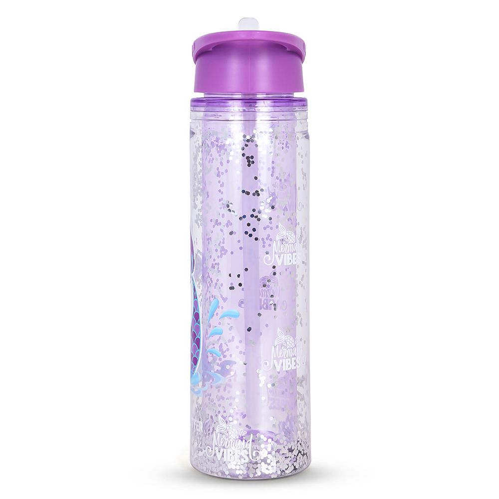 Eazy kids - Tritan Double Wall Glitter Water Bottle - Mermaid - 550ml