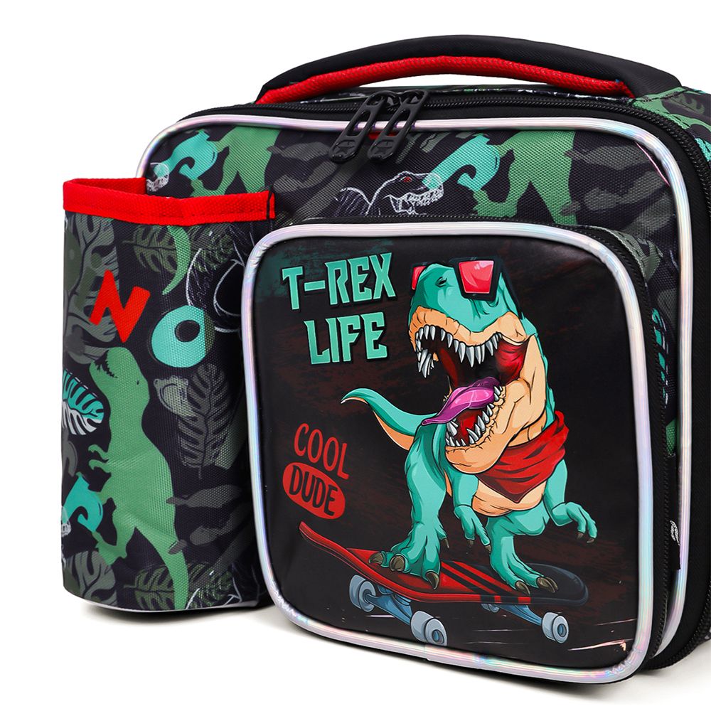 Eazy Kids - Lunch Bag With Bottle Holder - Dinosaur