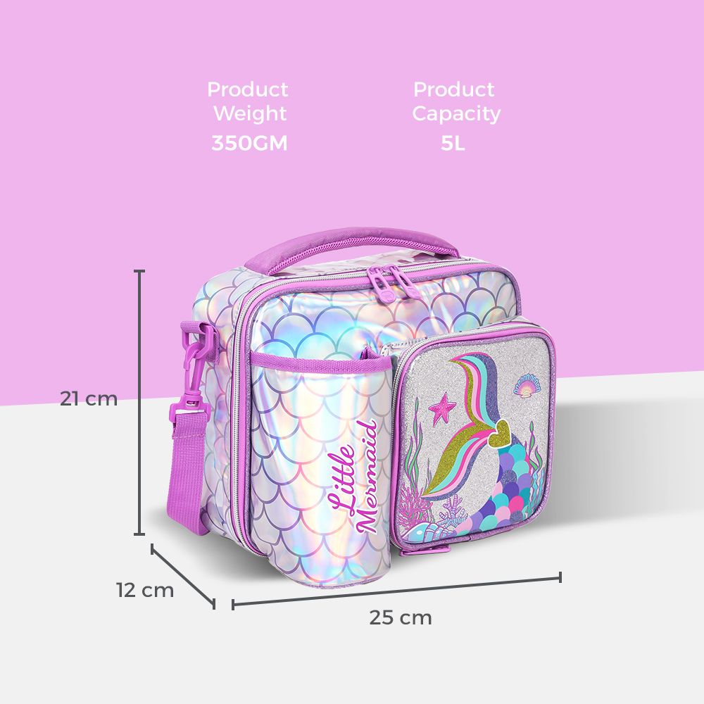 Eazy Kids - Lunch Bag With Bottle Holder - Mermaid Chrome