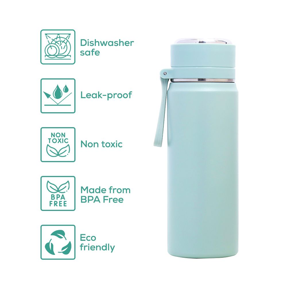 Eazy Kids - Insulated Stainless Steel Sports Water Bottle - 450ml - Green