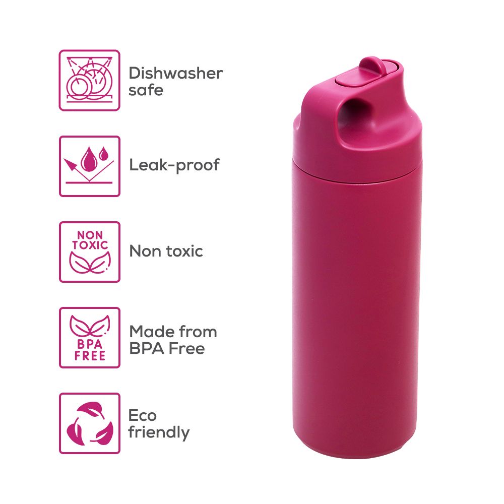 Eazy Kids - Insulated Stainless Steel Sports Water Bottle - 550ml - Pink