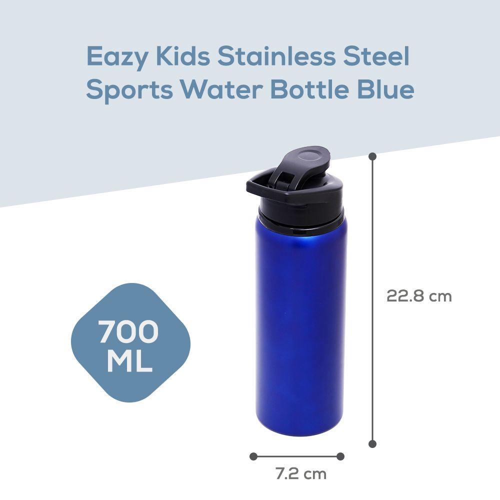 Eazy Kids - Stainless Steel Sports Water Bottle - 700ml - Blue