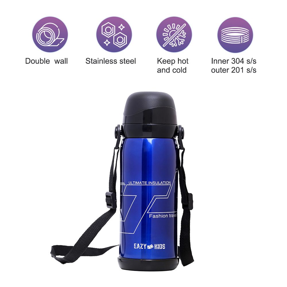 Eazy Kids - Insulated Stainless Steel Water Bottle - 800ml - Blue