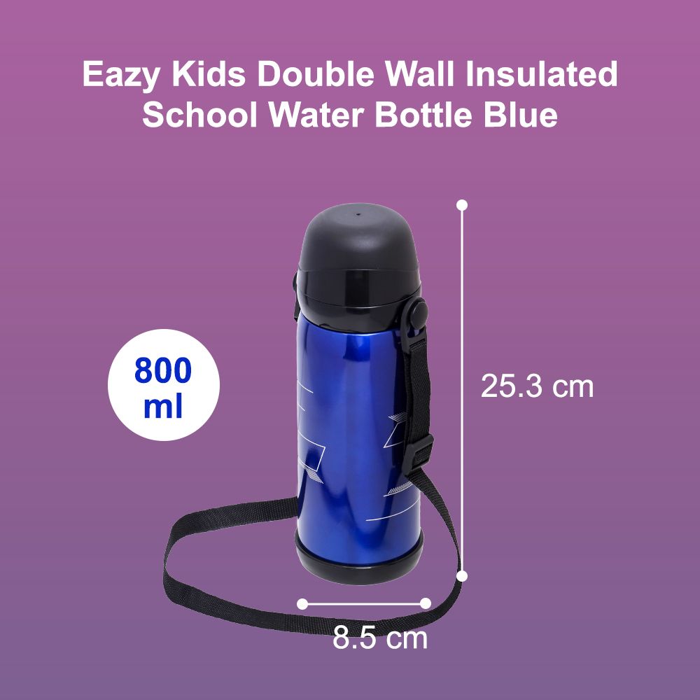 Eazy Kids - Insulated Stainless Steel Water Bottle - 800ml - Blue