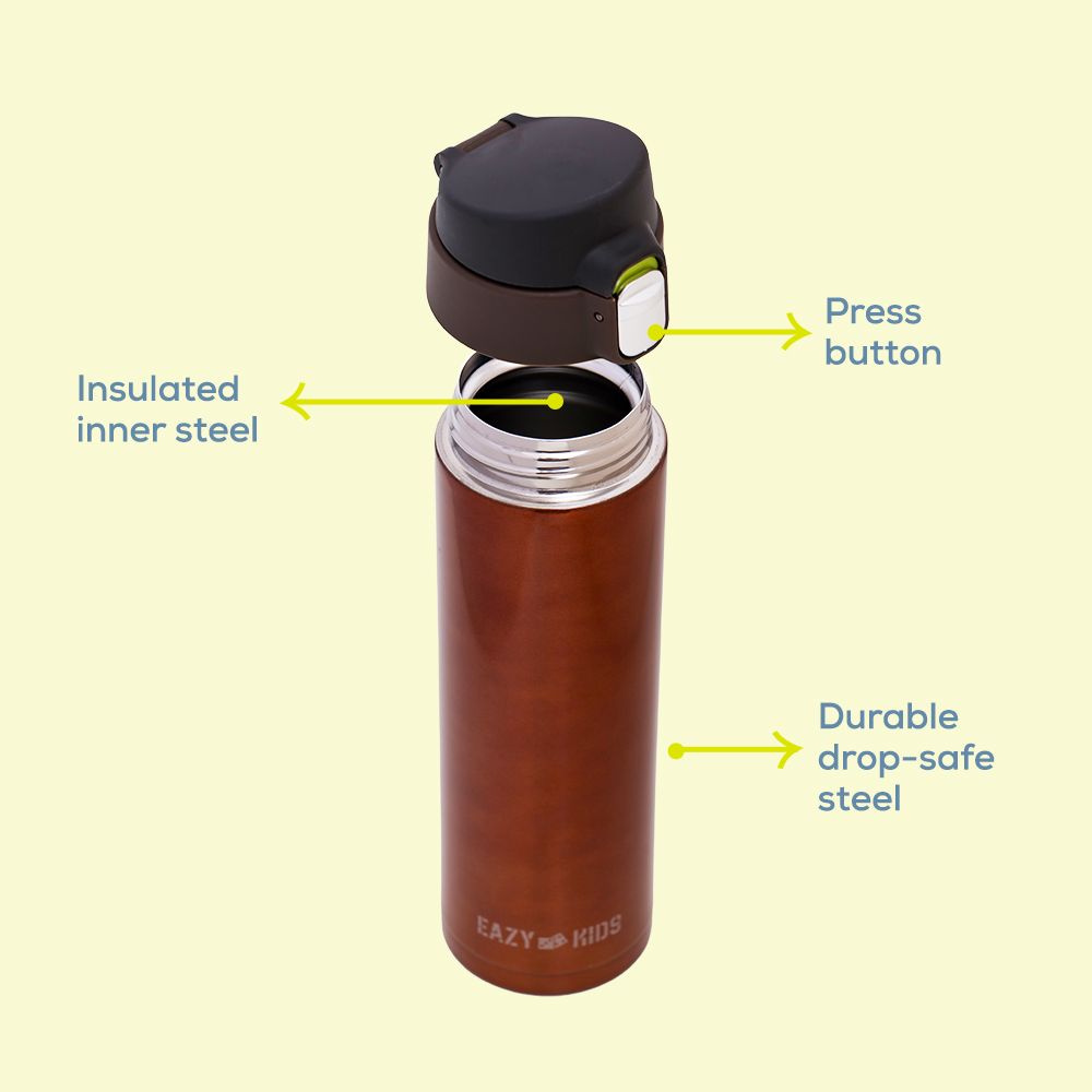 Eazy Kids - Insulated Stainless Steel Travel Water Bottle - 
 500ml - Copper