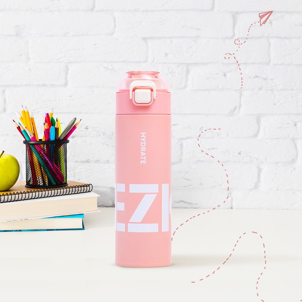 Eazy Kids - Insulated Travel Water Bottle - 550ml - Pink