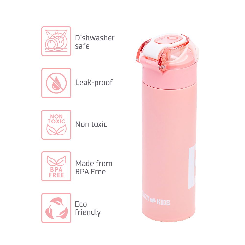 Eazy Kids - Insulated Travel Water Bottle - 550ml - Pink