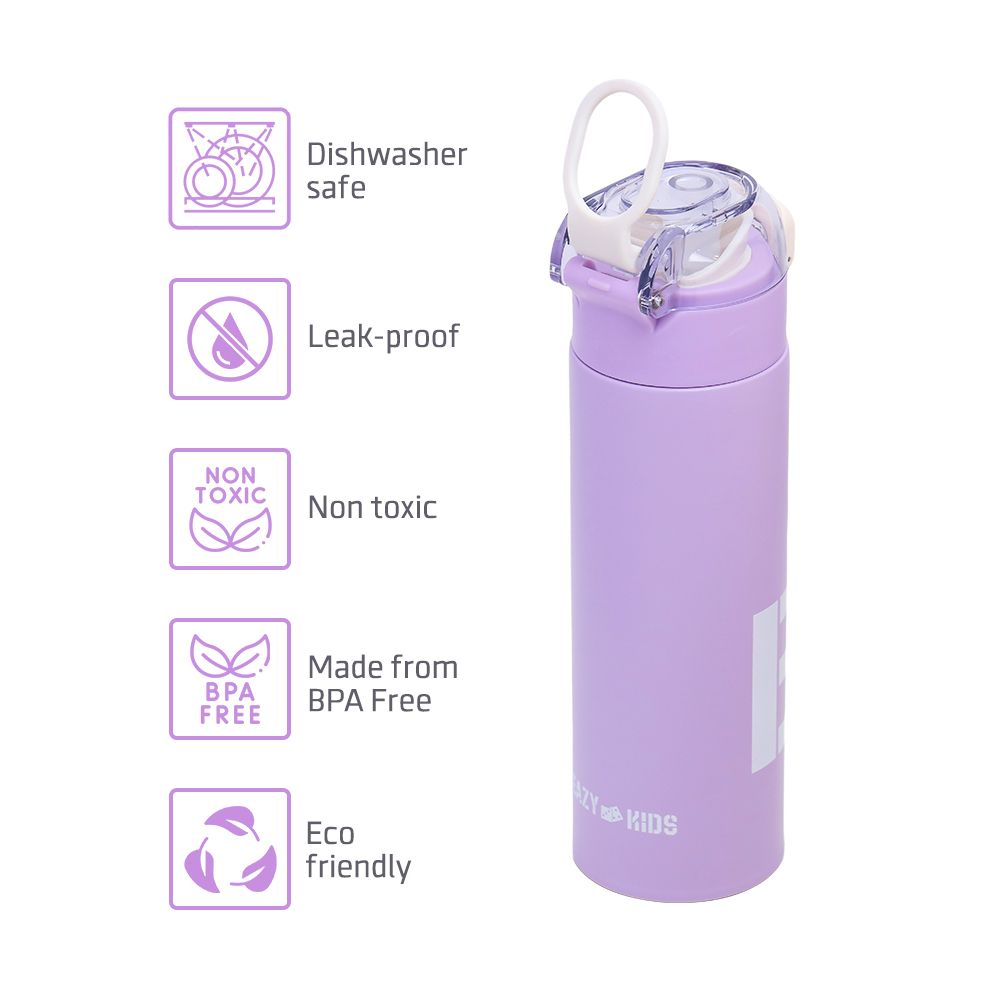 Eazy Kids - Stainless Steel Insulated Travel Water Bottle - 
 550ml - Purple