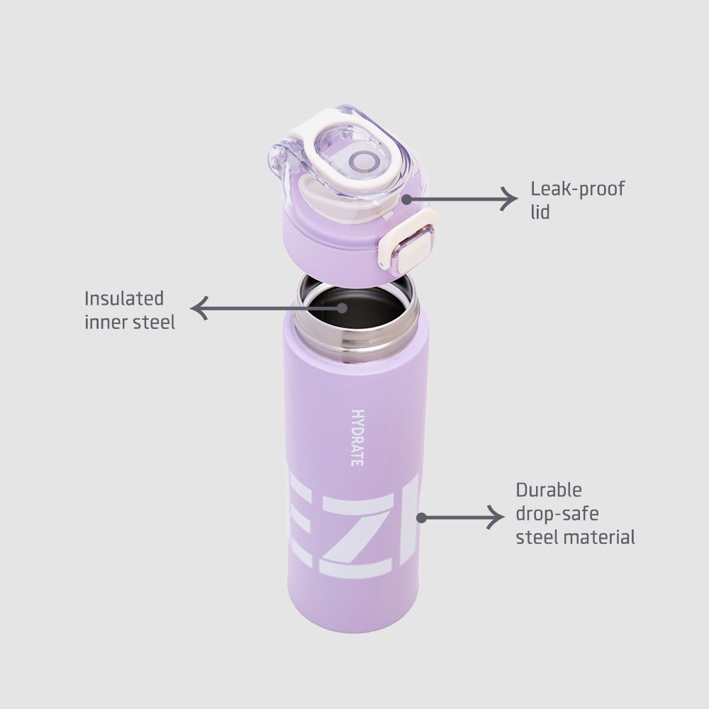 Eazy Kids - Stainless Steel Insulated Travel Water Bottle - 
 550ml - Purple